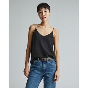 Everlane Tank Top Medium Women Silk Black Crop Blouse The Clean Cami Spaghetti